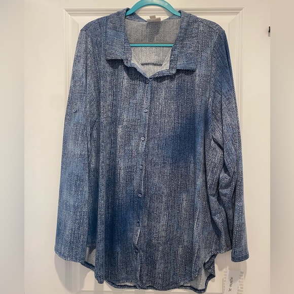 LuLaRoe Tops - Lularoe 3x NWT Valentina Long Sleeve Button-up